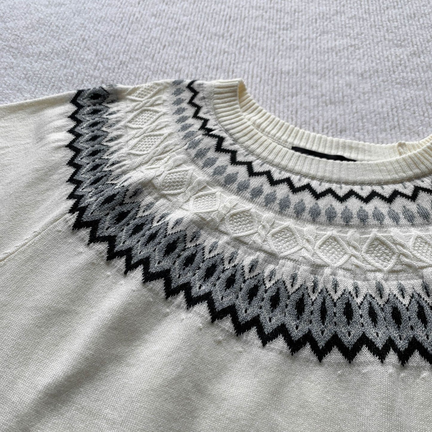 Fair Isle knit tee hem detail | ZIRR