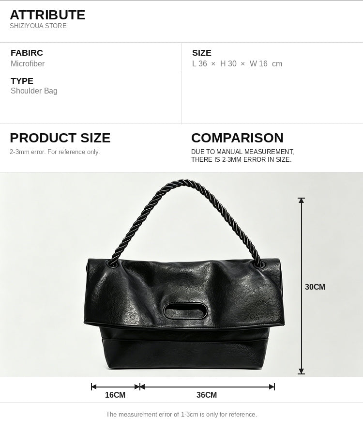 Fold flap rope handle bag size reference | ZIRR
