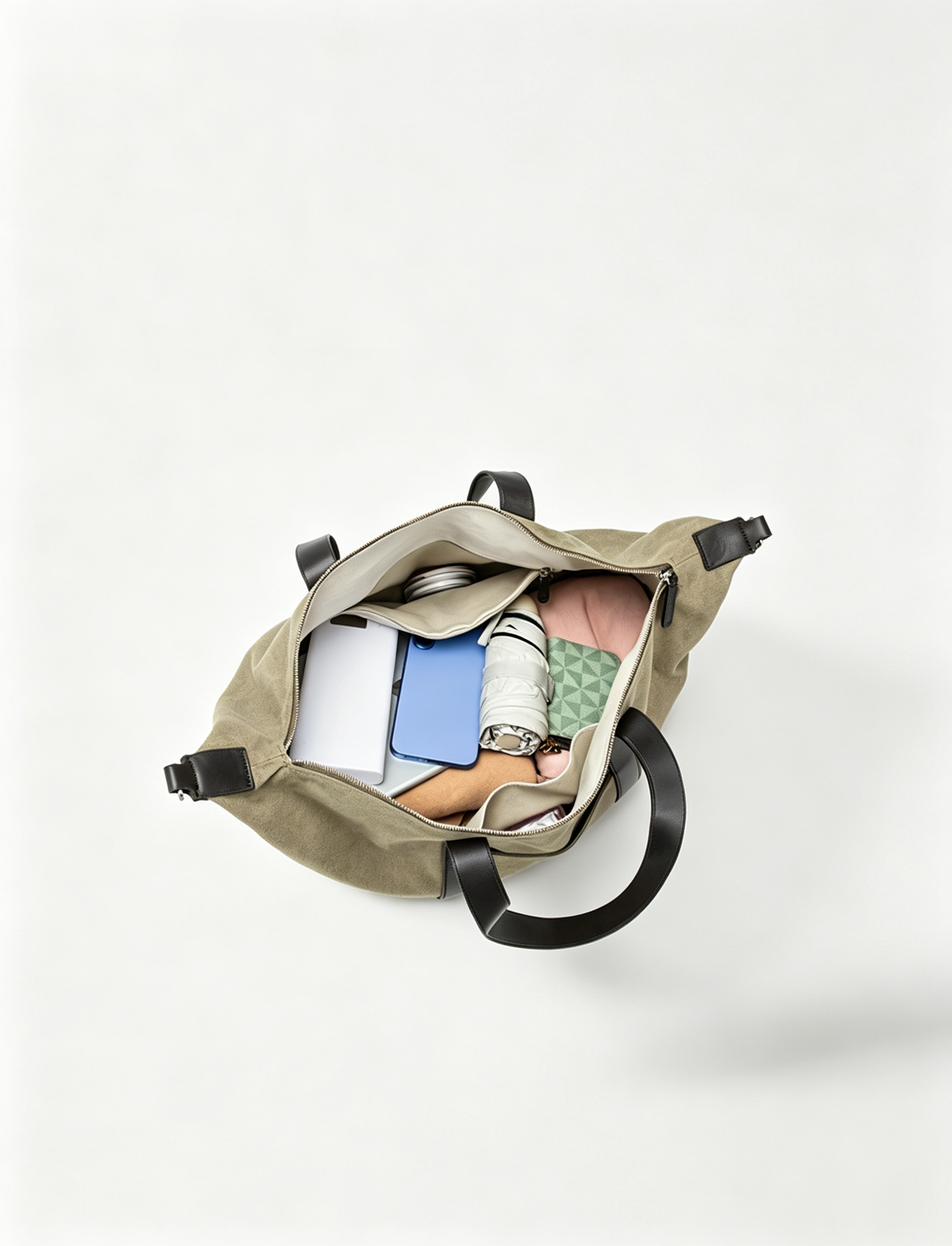 Canvas leather trim duffle side view | ZIRR