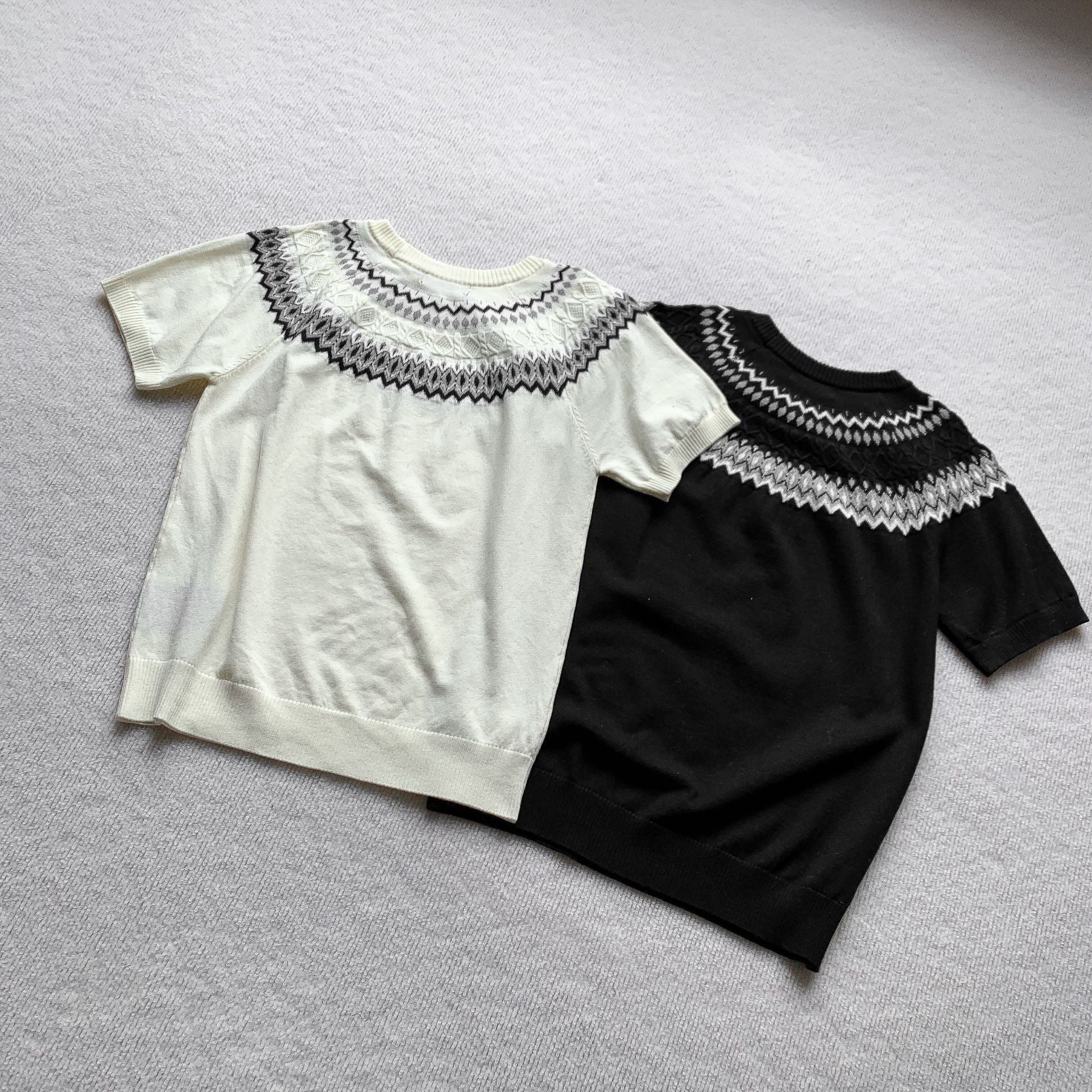 Fair Isle knit tee back view | ZIRR