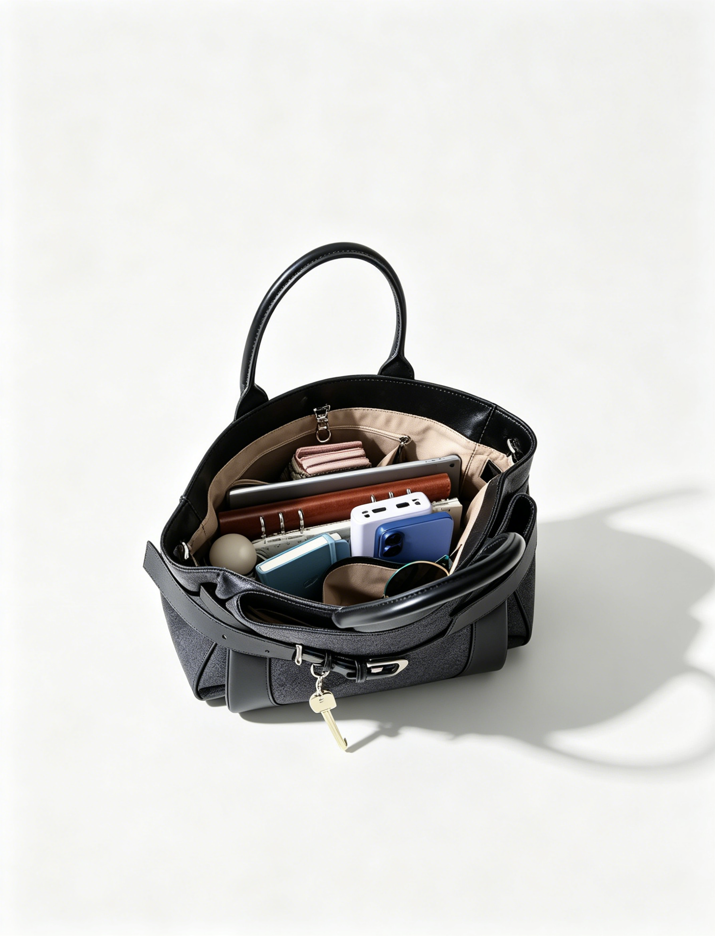 Belted key charm tote D-ring hardware detail | ZIRR