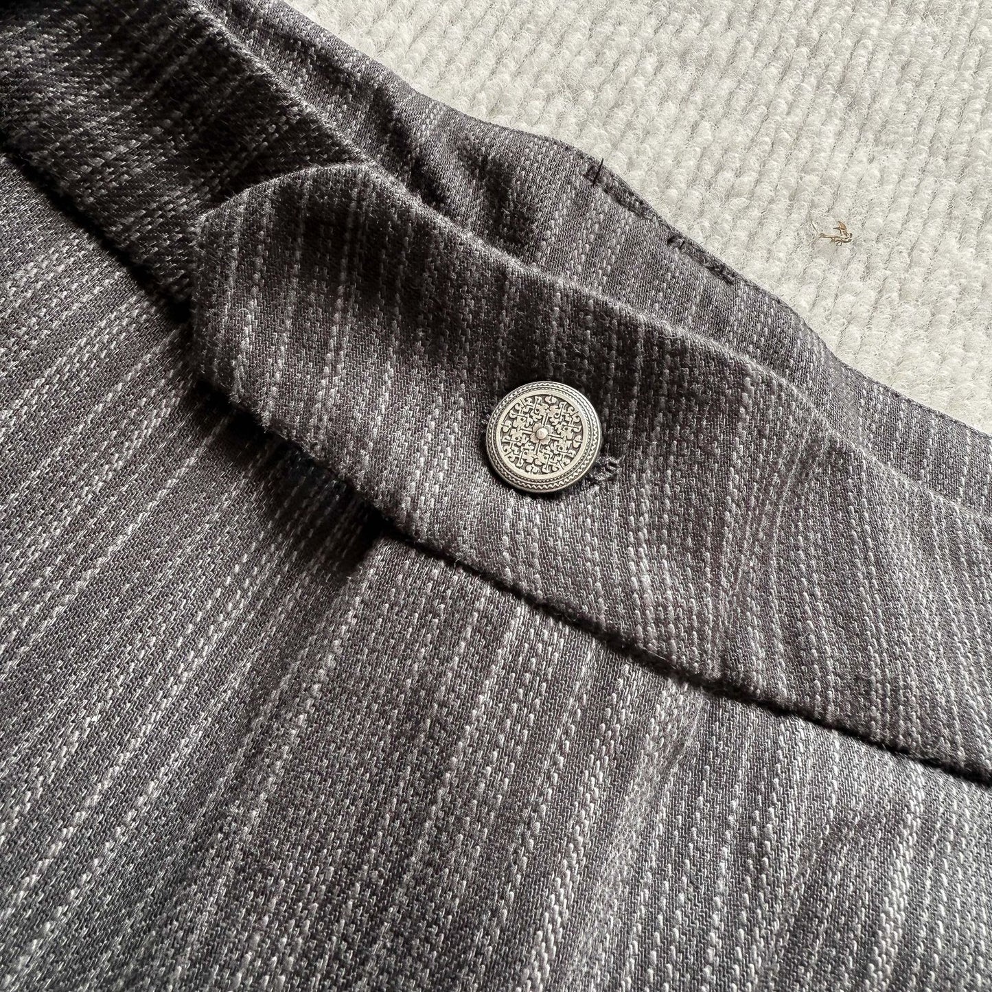 Embroidered stripe trouser leg detail | ZIRR