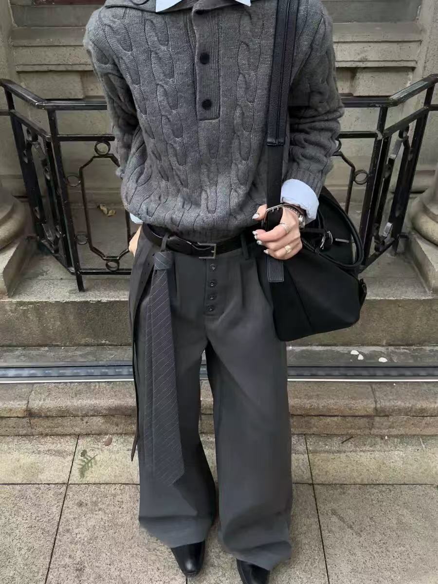 Pleated Button Fly Trouser