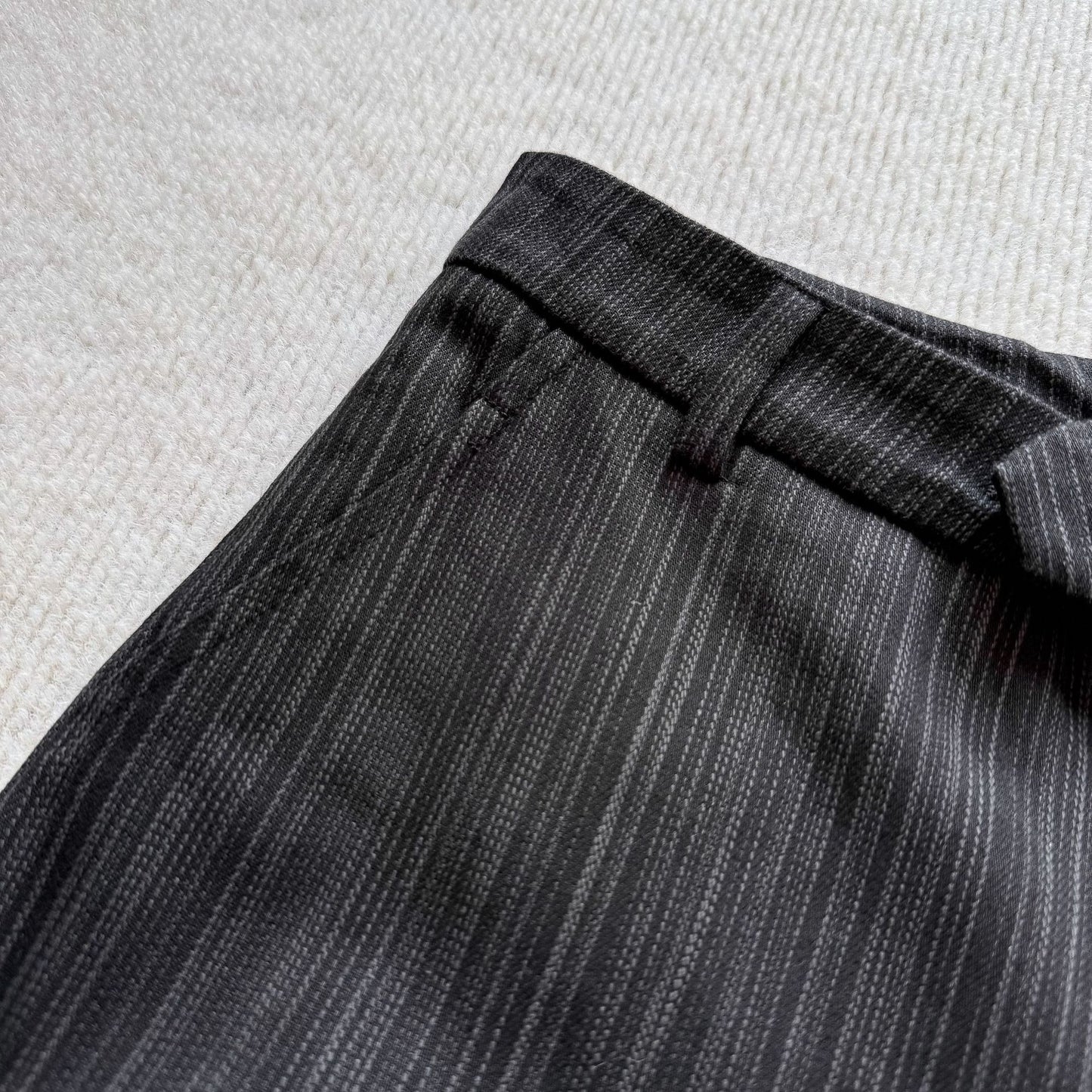 Embroidered stripe trouser waistband detail | ZIRR