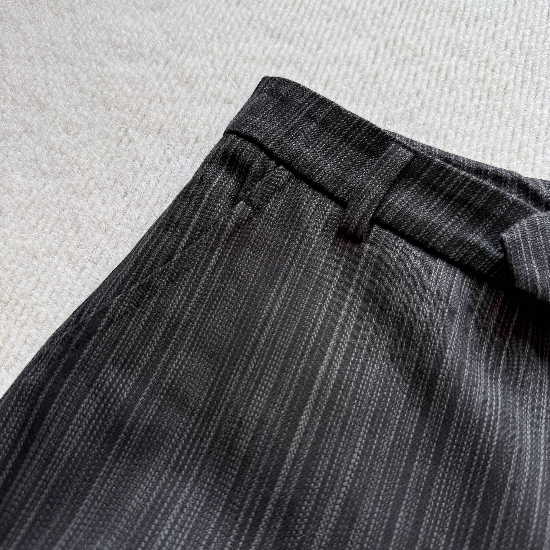 Embroidered stripe trouser waistband detail | ZIRR
