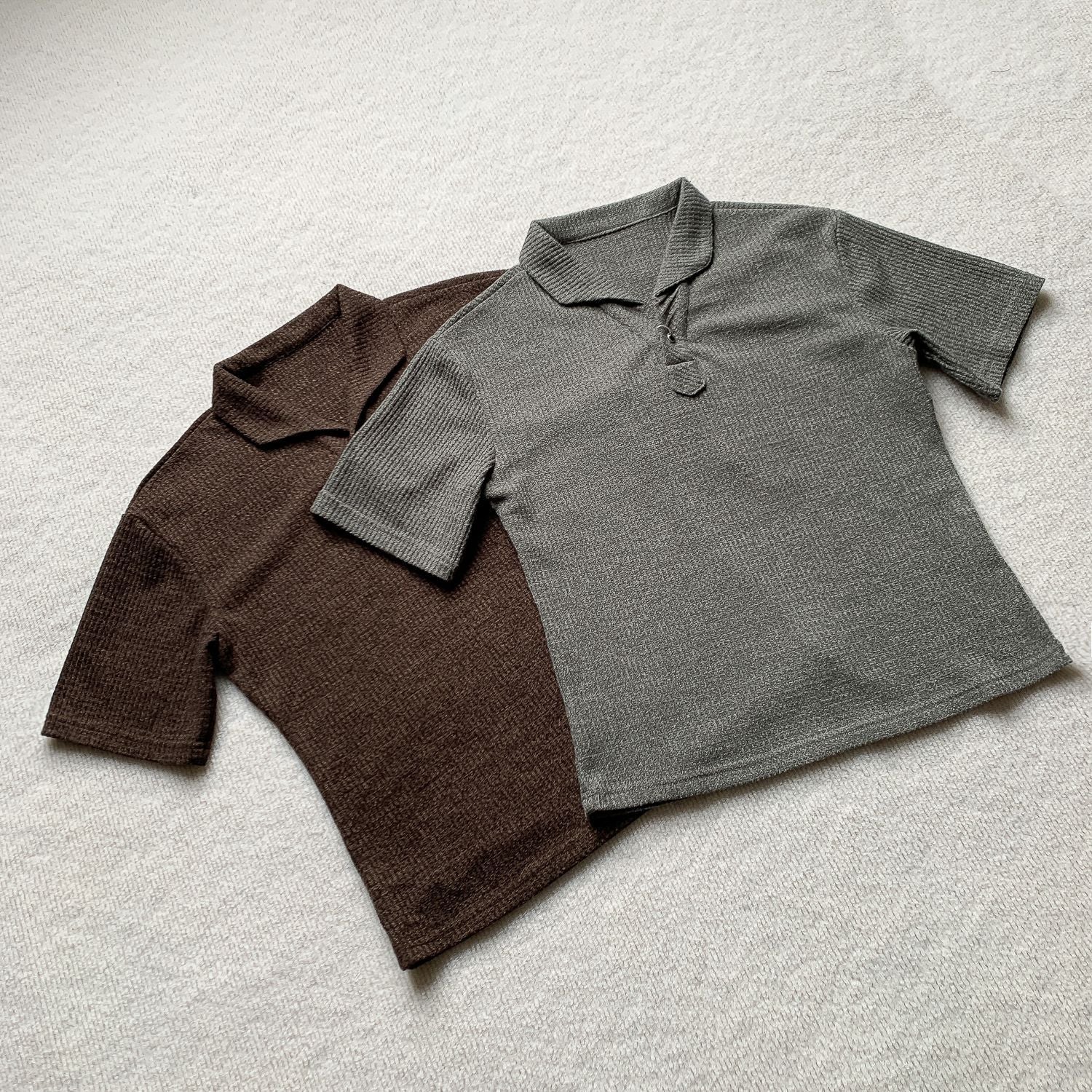 Open collar knit polo back view | ZIRR