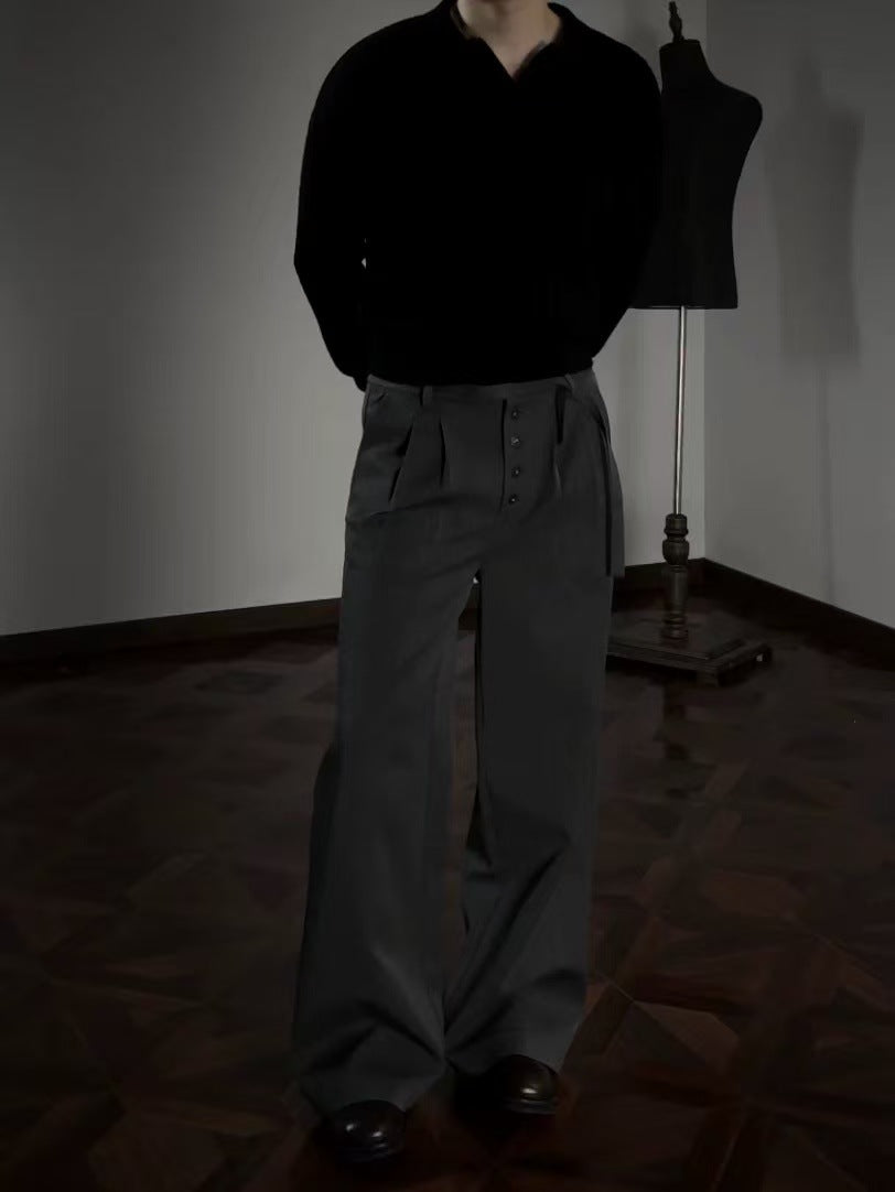 Pleated Button Fly Trouser