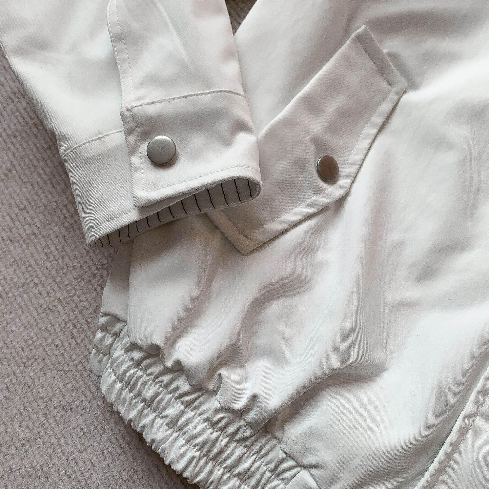 Stripe collar bomber side view | ZIRR