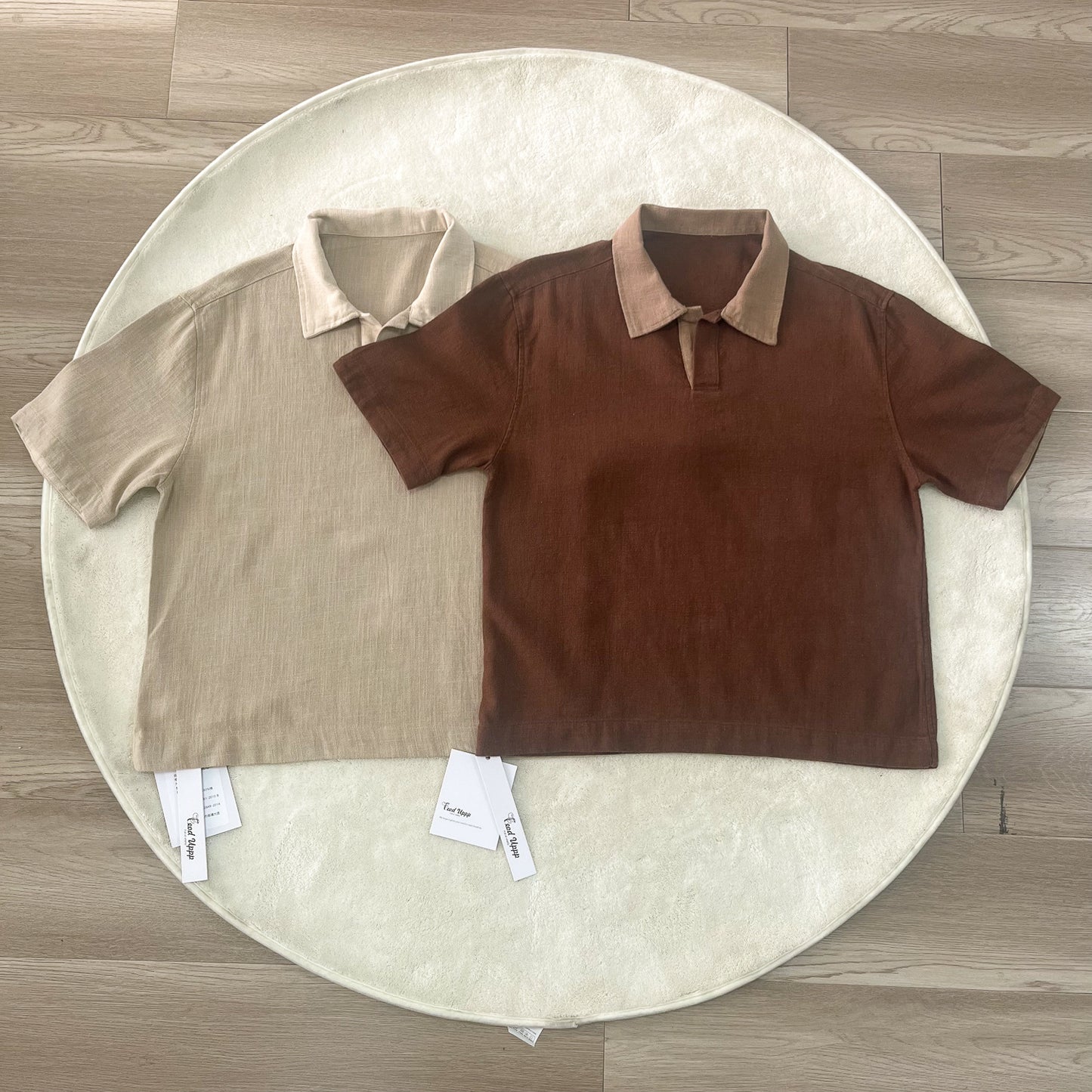 Linen Open Collar Polo