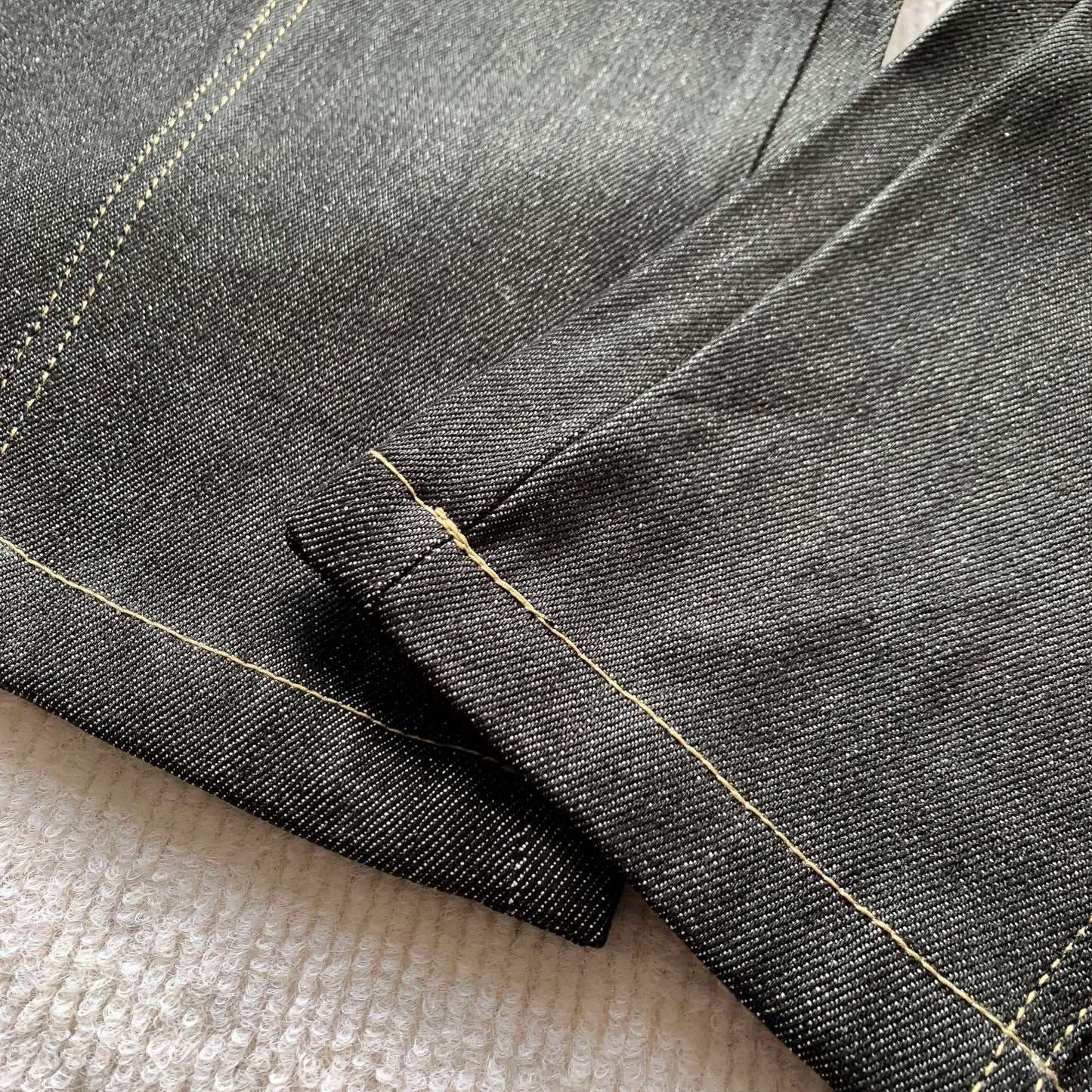 Raw selvedge flare denim back view | ZIRR