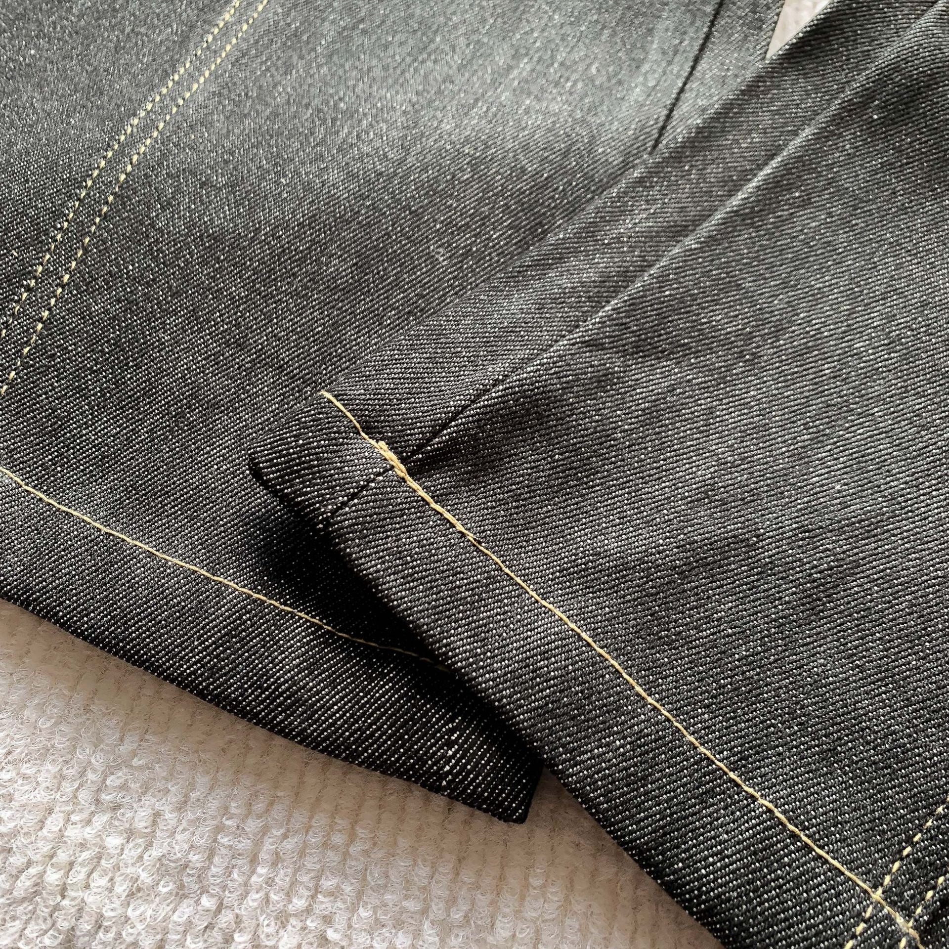 Raw selvedge flare denim back view | ZIRR