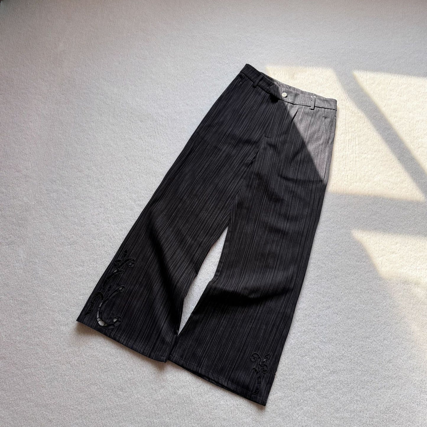 Embroidered stripe trouser back view | ZIRR