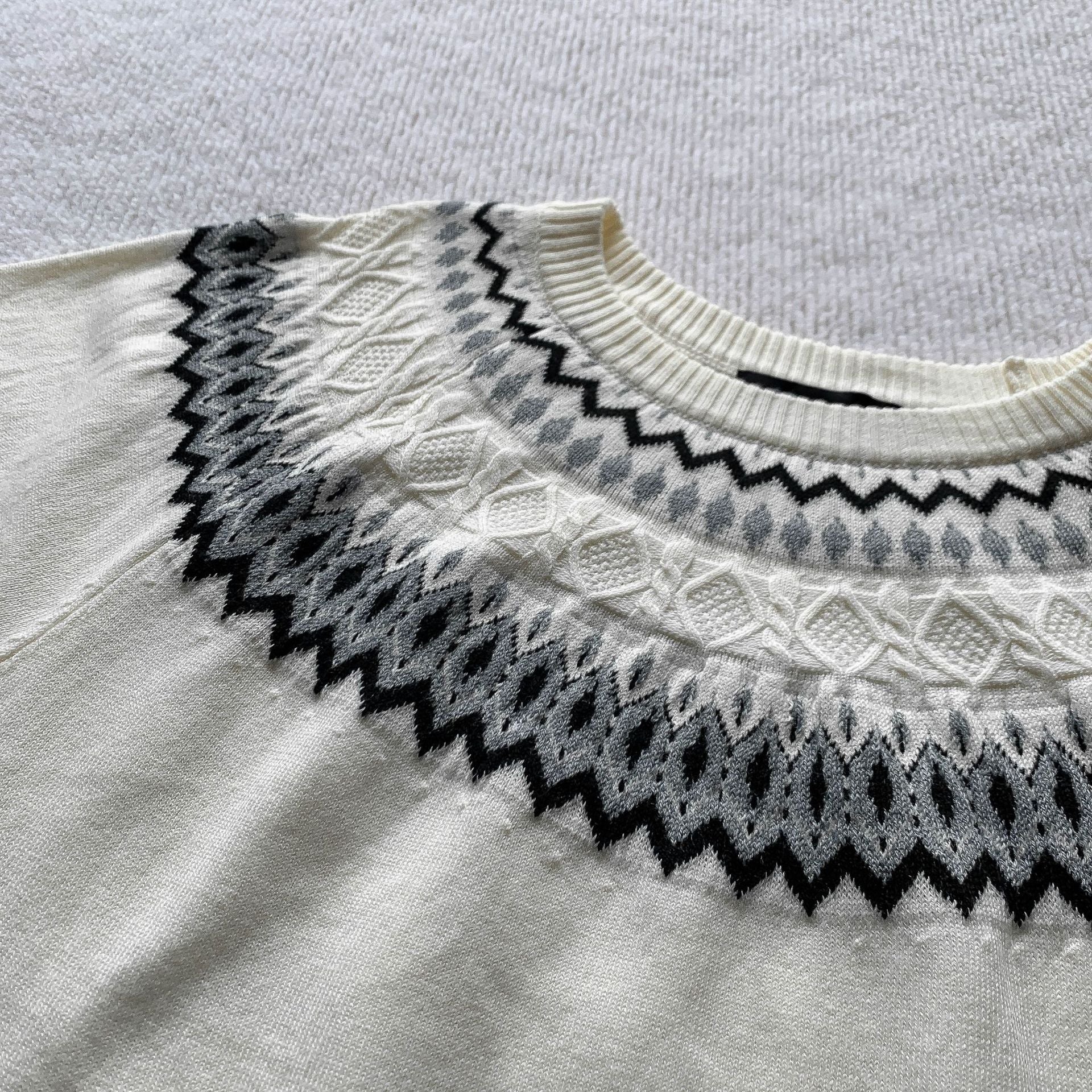 Fair Isle knit tee hem detail | ZIRR