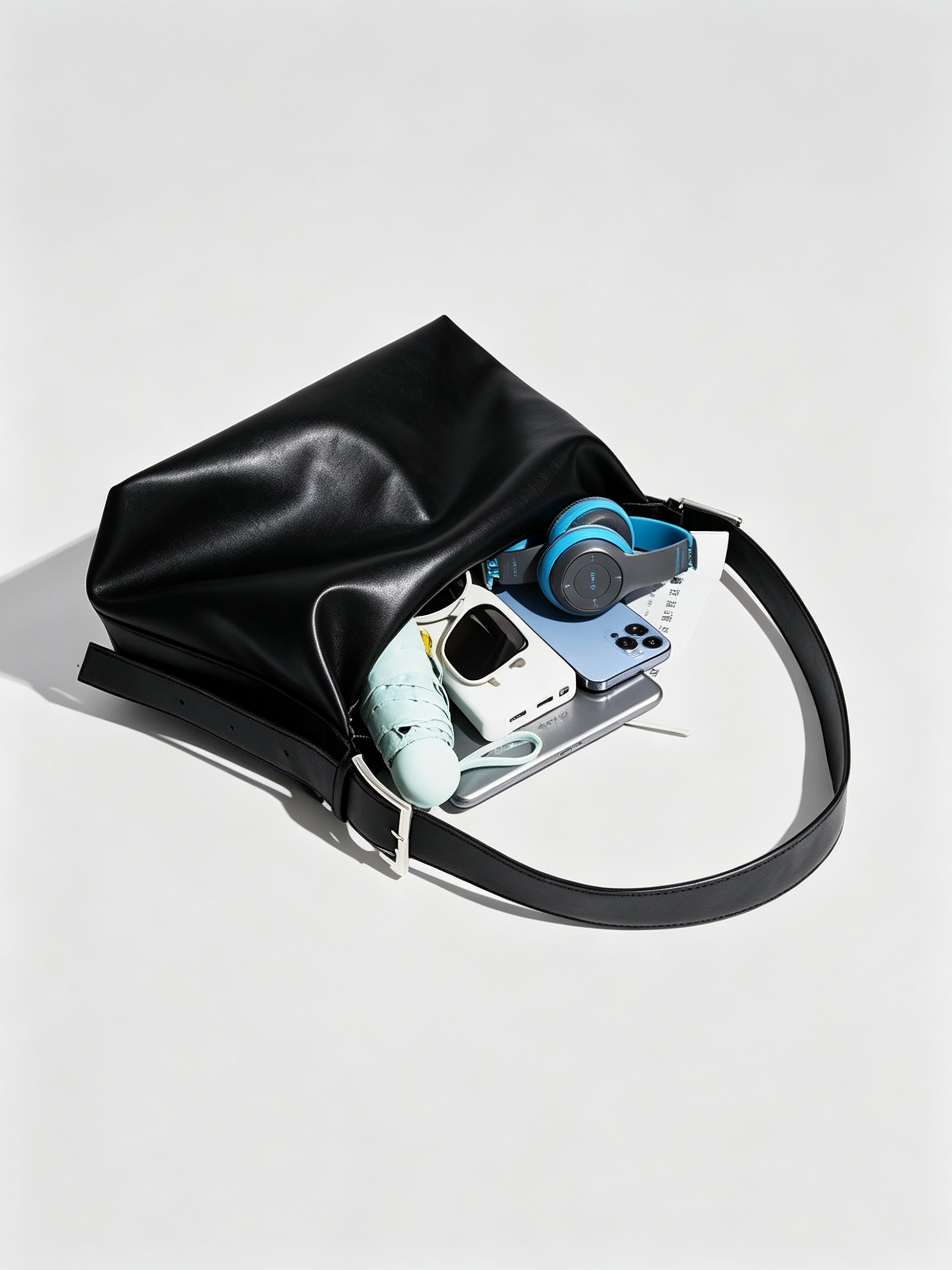 Pleated shoulder bag interior view | ZIRR