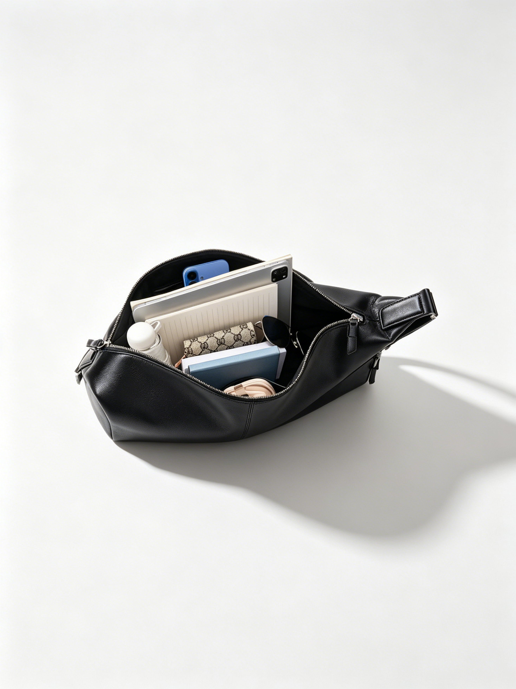 Crescent leather crossbody strap detail | ZIRR