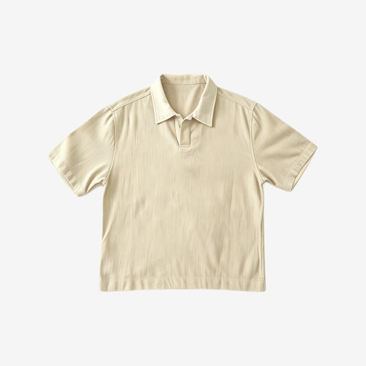 Linen Open Collar Polo