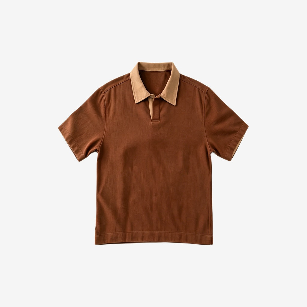 Linen Open Collar Polo